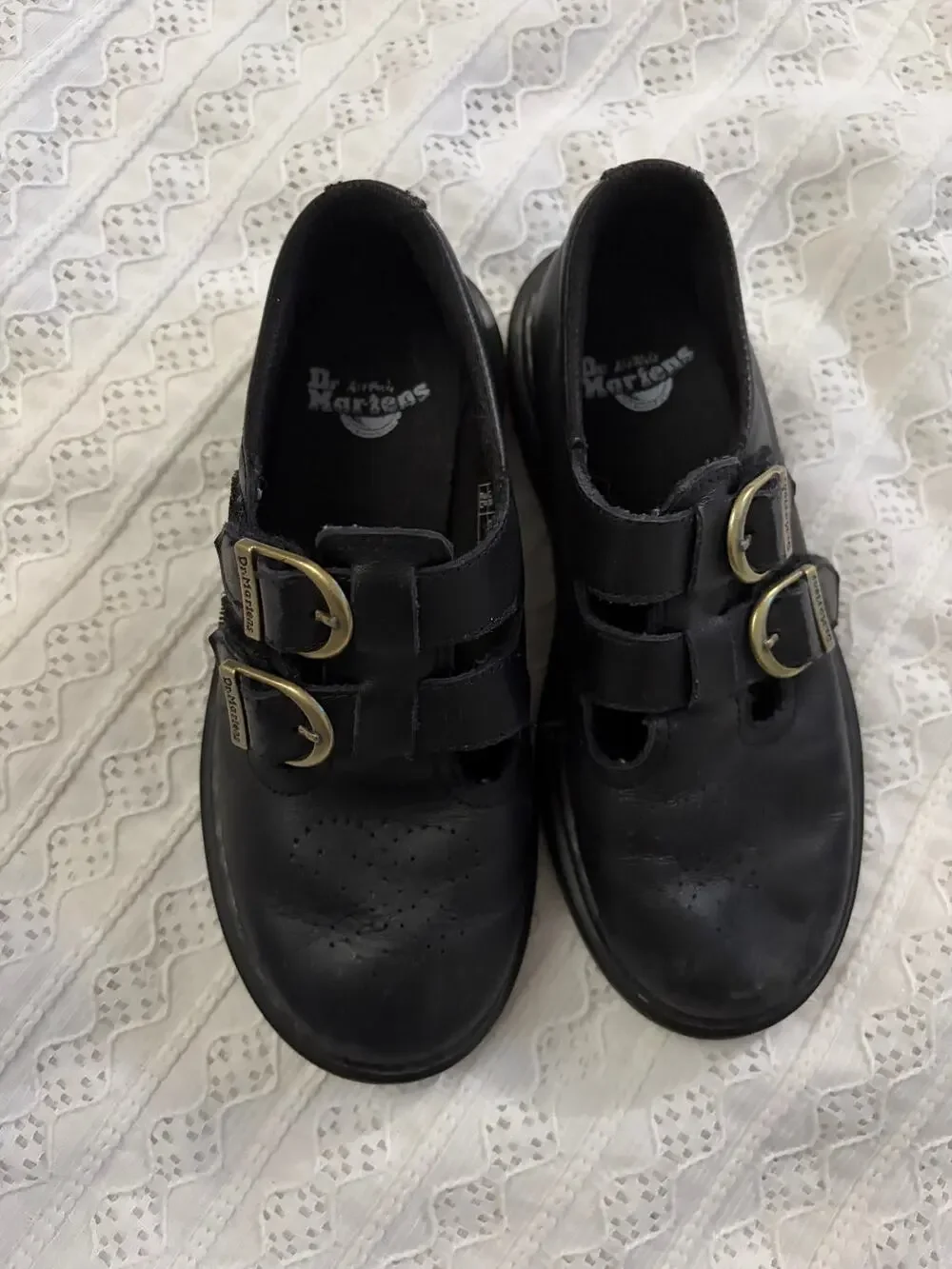 Dr Martens 8065 Mary Jane Double Buckle Black Shoes Youth Kids US 1 UK 13